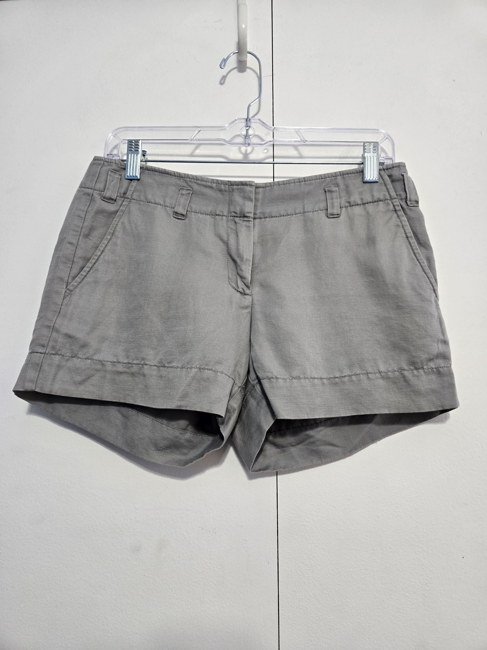 J.Crew City Fit Linen Blend Shorts Gray Women's Size 2 Casual Summer